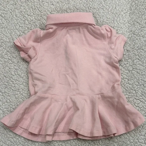 Ralph Lauren Light Pink Kids Polo with Peplum - Picture 3 of 3